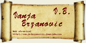 Vanja Brzanović vizit kartica
